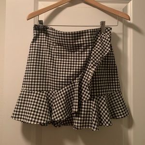 checkered ruffle skirt